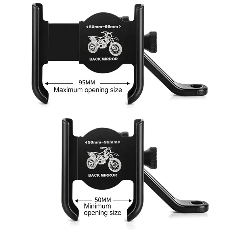 soporte de teléfono para motocicleta y bicicleta de aleación de aluminio, soporte GPS, Clip de montaje, soporte para manillar de Moto Mirro para Xiaomi y iPhone