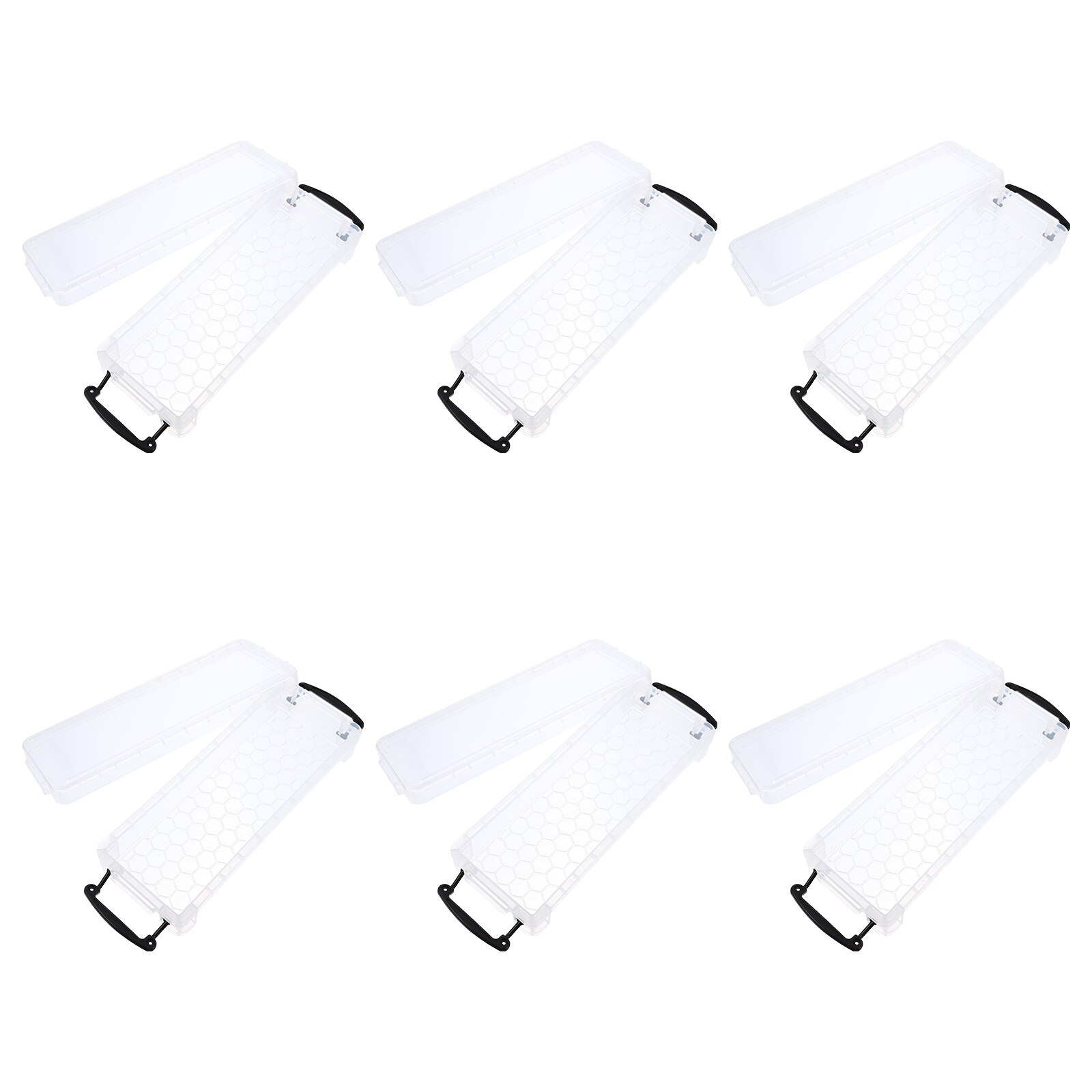 3 Sets 6Pcs Large Capacity Pen Pencil Storage Boxes Plastic Pencil Boxes (White)