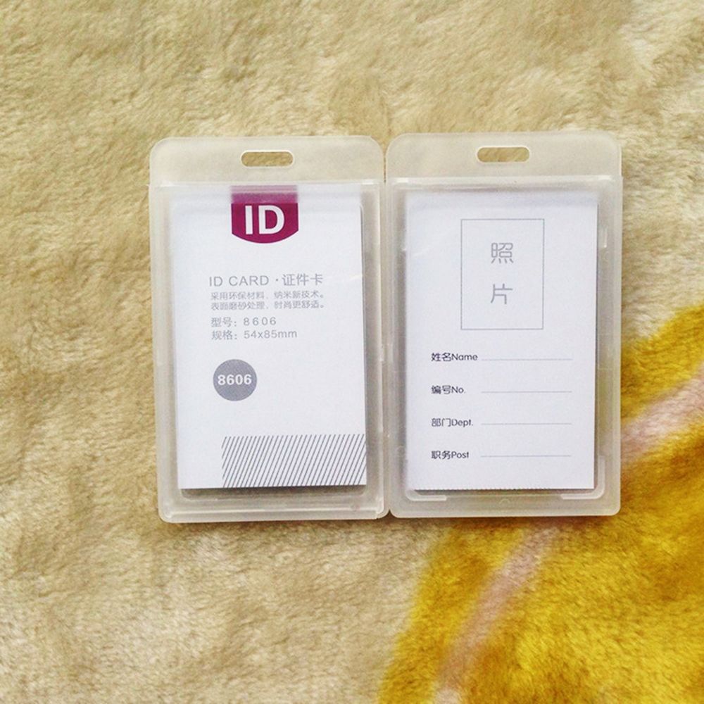 Vandtæt gennemsigtig pvc kortholder holdbar hård plast id badge holder medarbejder navneskilt