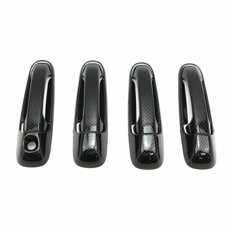 4 set märke och kolfiber stil handtagskåpa för dodge ram 1500 2500 3500 2003-09 bleknar aldrig rostar aldrig
