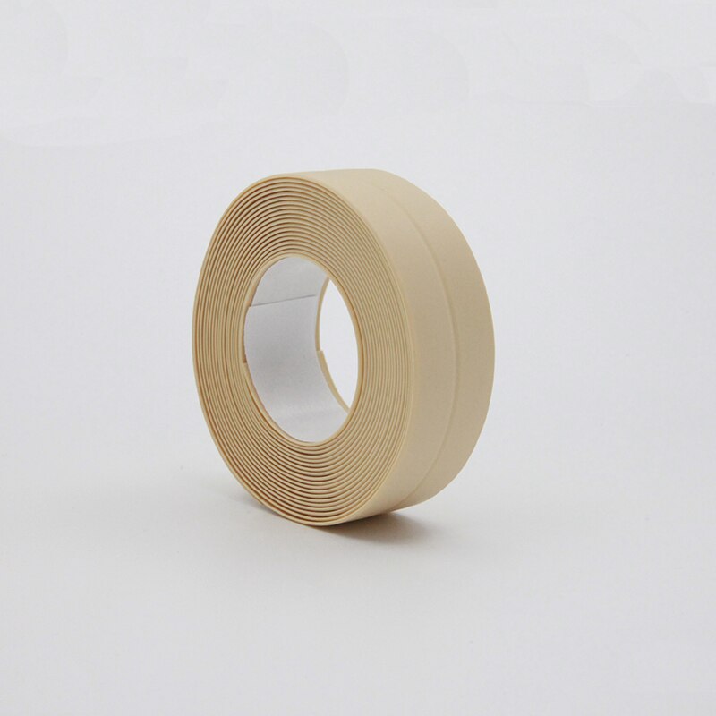 Sealing Strip Bathroom Shower Sink Bath Caulk Tape White PVC Self Adhesive Waterproof Wall Tape Bathroom Kitchen Door Gap: 2.2Light yellow