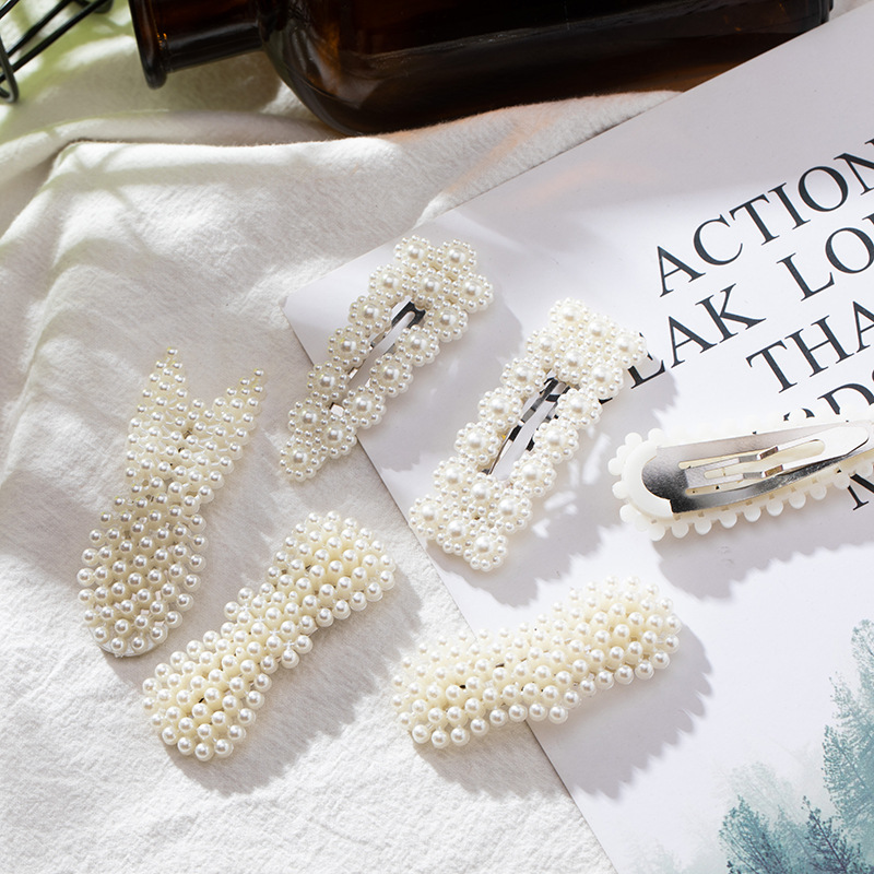 Barrette à cheveux en Imitation de perles pour femmes, épingles à cheveux de Style doux en alliage BB, accessoires pour cheveux pour filles et femmes