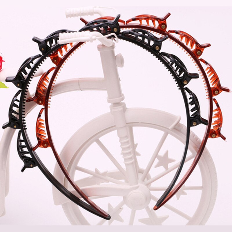 Horquilla para peinado con doble flequillo, accesorios para el cabello de doble capa, diadema, bandanas, ,