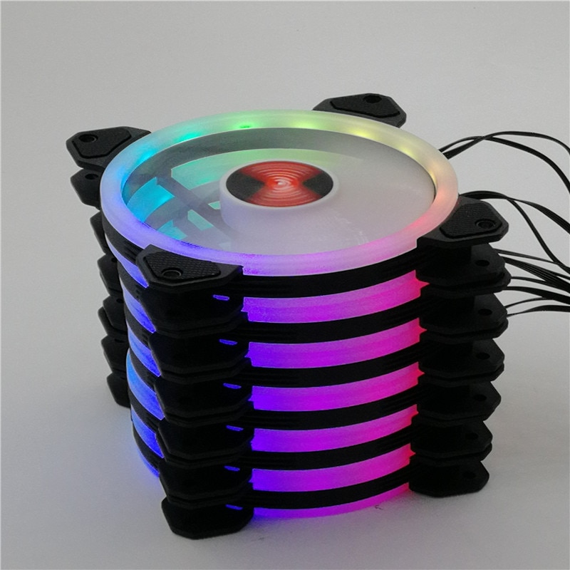 RGB Case Fan 12cm Desktop Computer Chassis Water Cooling Fan Colorful Aurora Eclipse silent fan