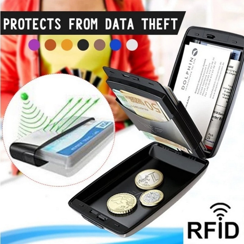Kreditkortholder anti-tyveri rfid aluminium bærbar solid pung pung kvinder mænd forretningsrejser bankkort beskyttelse taske
