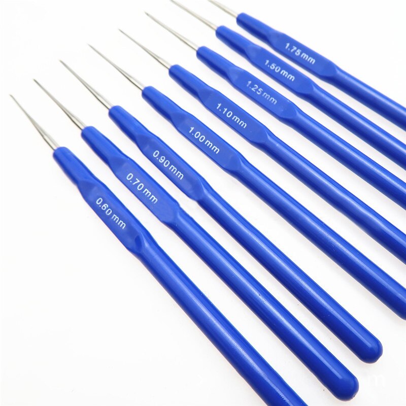 Haaknaalden Hand Weave Tool 0.6-1.75Mm 8 Stuks Breinaalden Handwerk Gehaakte Set Plastic Handvat Kant Haak