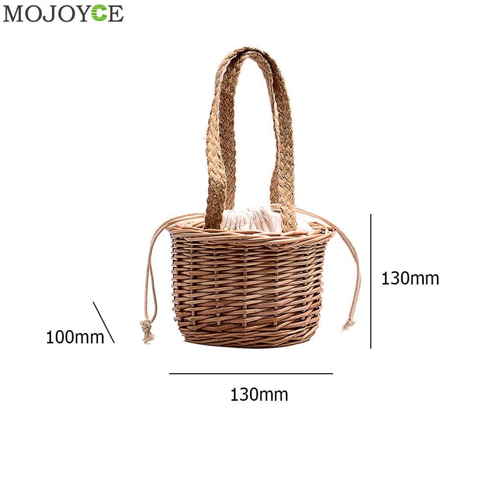 Frauen Boho Stroh Gesponnener Korb Totes Tasche Sommer Weibliche Rattan Strand Handtasche Geldbörse Böhmischen Sommer Stroh Handtasche