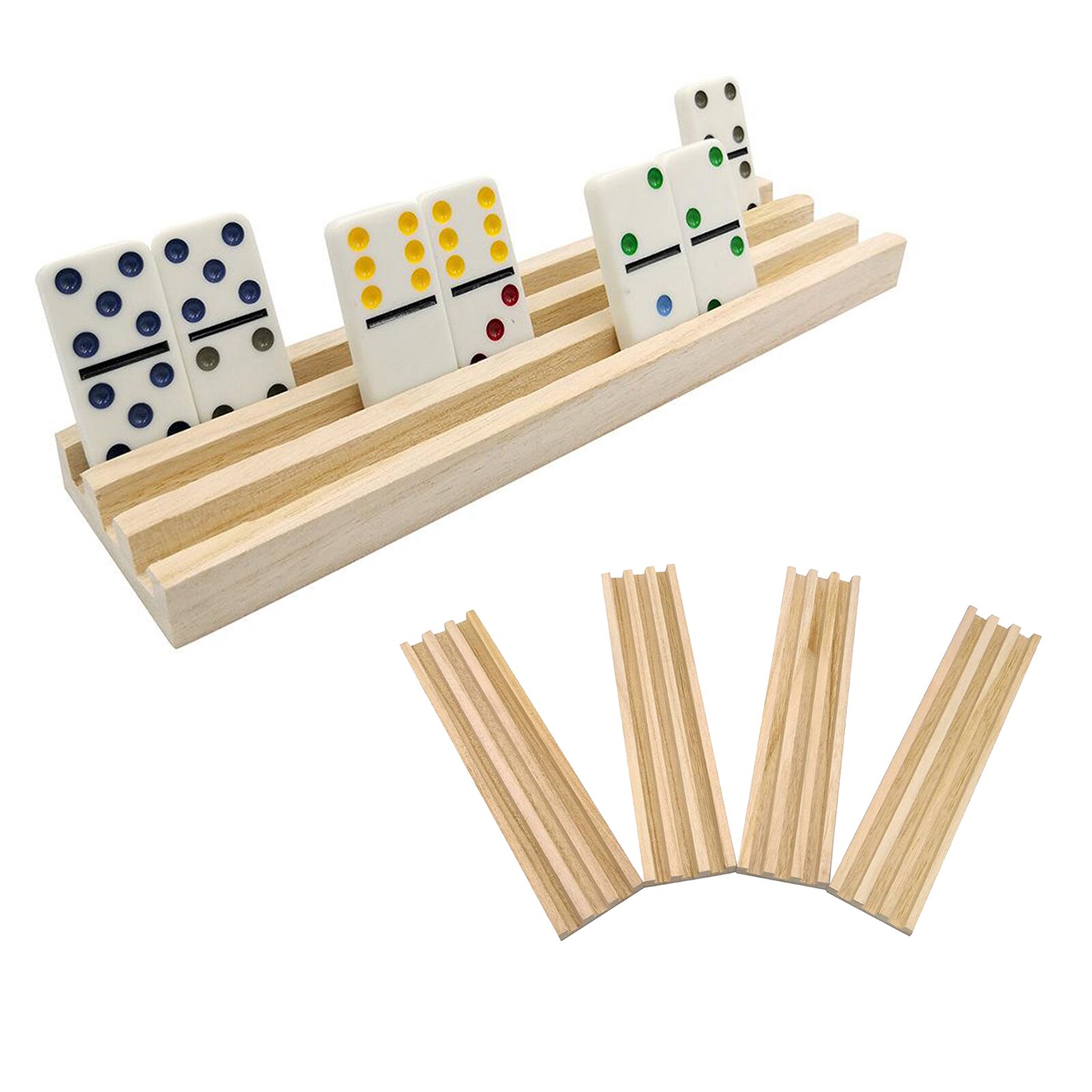 4 stück Holz Domino Tabletts Gestelle Stehen Organizer für Domino Fliesen Spiel, Unfnished