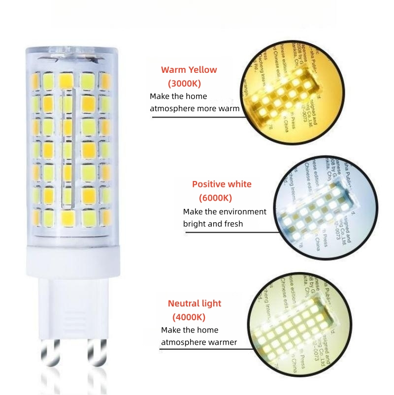 Lámpara LED G9 más brillante AC220V 5W 7W 9W 12W bombilla LED de cerámica SMD2835 foco blanco cálido/frío reemplaza la luz halógena