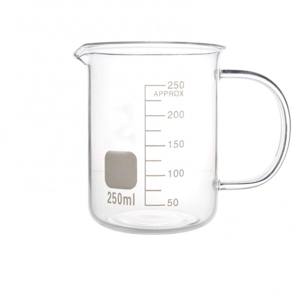 Gobelet de mesure en verre Borosilicate Transparent, nouvelle capacité 50ml-250ml, verre de mesure de forme basse, laboratoire de chimie,: 250ml