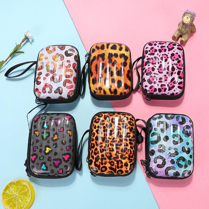 Mini 1pc Pouch Luggage Model Square Tin Iron Box Key Purse Pencil Case steel Box/coin Storage Bag headset Bag