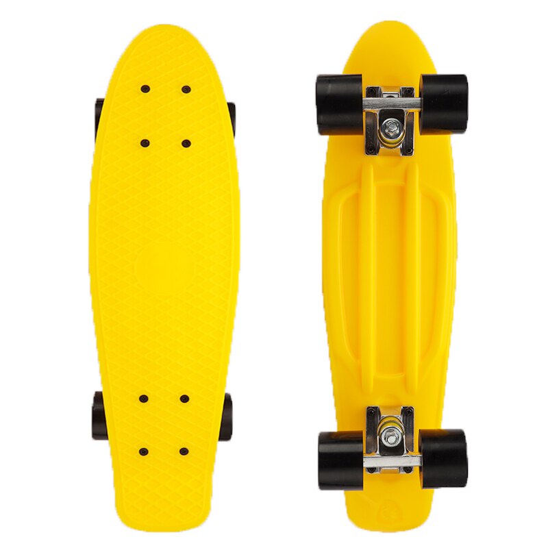 22 tums skateboard mini cruiser skateboard plast longboard 4 hjul single rocker utomhus sport för tjej pojke 56 x 15 x 10cm