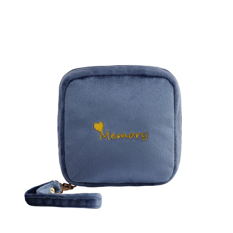 Purdored 1 Pc Mini Lipstick Zak Vrouwen Fluwelen Kleine Make Up Bag Travel Maandverband Zak Voor Meisjes Cosmetische Organizer case: blue
