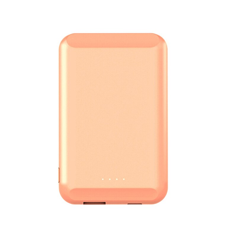 Cargador inalámbrico magnético de 5000mAh para iPhone 12 Pro Max 12, Mini batería externa portátil: Pink