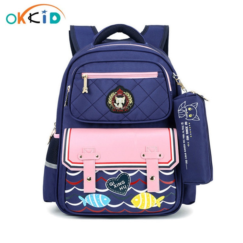 OKKID freundlicher schule Rucksack freundlicher schule taschen für mädchen nette wasserdicht rosa Rucksack für freundlicher reflektierende streifen schul