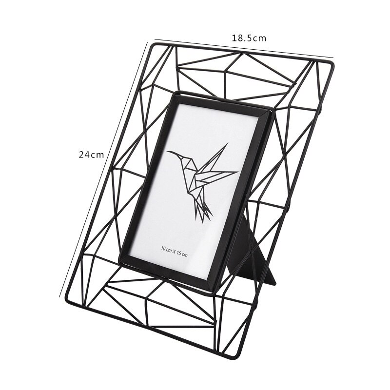 Nordic Simplicity Photo Frame Rectangle Metal Iron Skeleton Photo Frame Wedding Photo Home Desktop Decoration 6 Inch