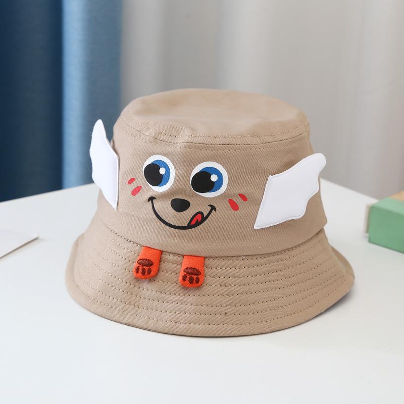 Lente Zomer Mooie Lachende Gezicht Emmer Hoed Visser Hoed Outdoor Reizen Hoed Zon Cap Hoeden Voor Kind Jongen En girl28: Khaki