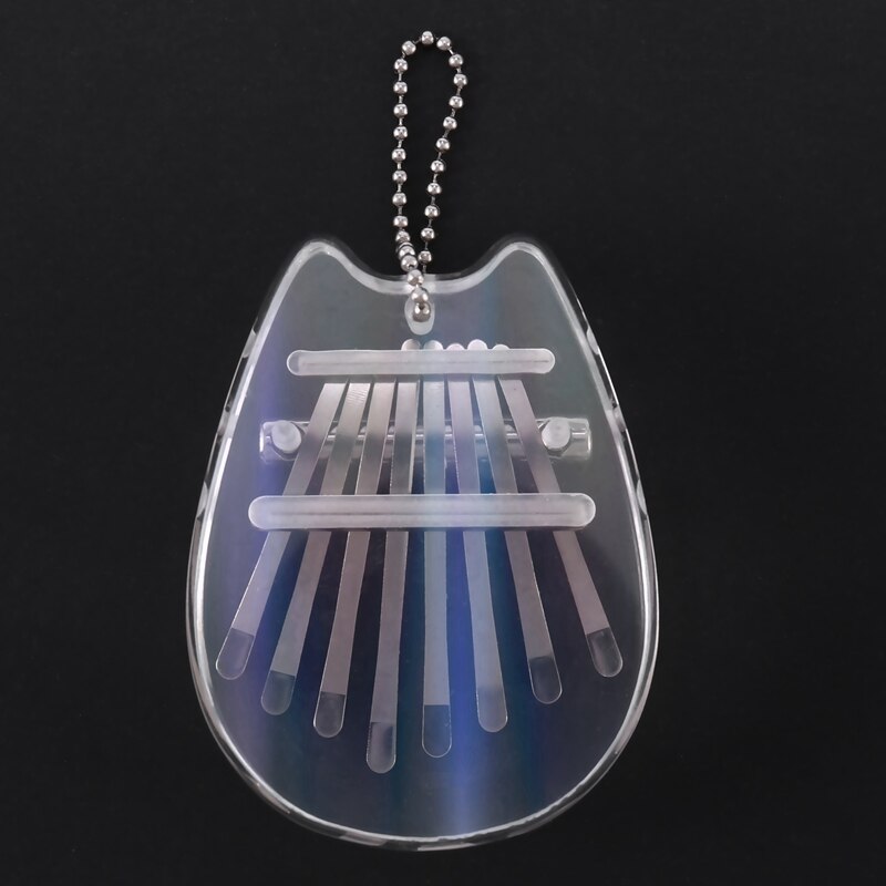 8 Schlüssel bunt Kalimba Daumen Klavier,Mini transparent Acryl- Finger Klavier Musical Instrument Pro Anfänger,Katze