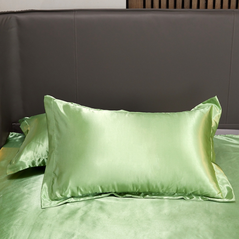 1Pc Emulatie Zijde Satijn Kussensloop Kussensloop Zijden Kussensloop 48X74Cm Diverse Kleuren Te Kiezen Standaard/Queen: green