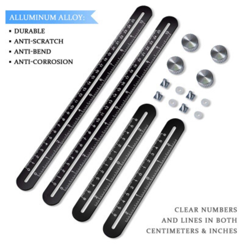 Aluminum Alloy Multi-function Movable Four-fold Ruler Stainless Steel Four-corner Ruler Multi-angle Folding Woodworking Helper