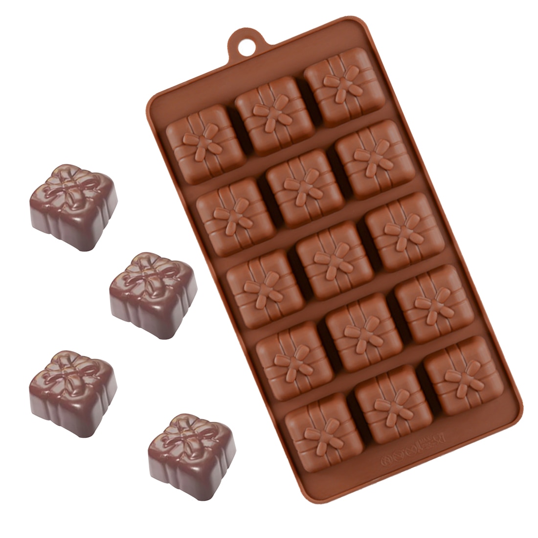 3D Siliconen Mal 15 Gaten Geschenkdoos Shape Mould Voor Zeep Snoep Chocolade Ijs Taart Decoreren Gereedschappen voor Bakvormen