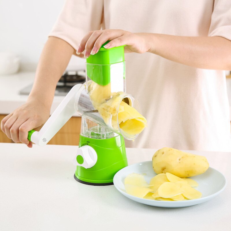 3 In1 manuel légume Cutter trancheuse multifonctionnel rond Mandoline trancheuse pomme de terre fromage râpe astucieux maison cuisine Gadgets