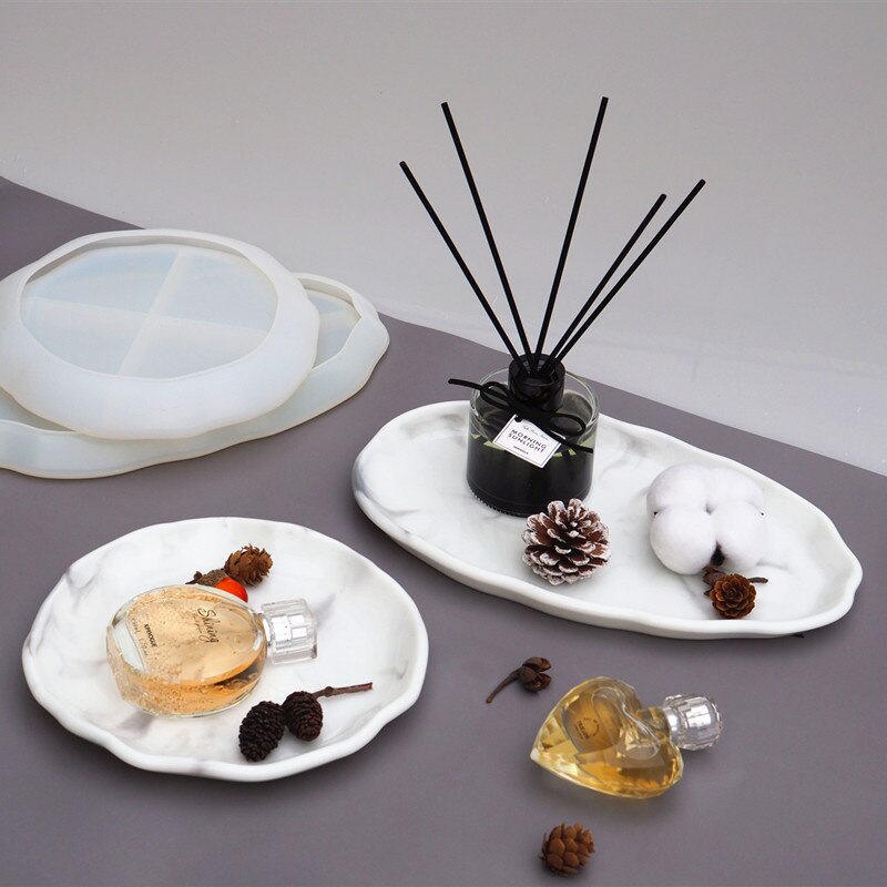 Tan hermosa bandeja de cosméticos molde de almacenamiento de resina epoxi silicona molde resina arte suministros hogar Deco posavasos hacer resina epoxi artesanía