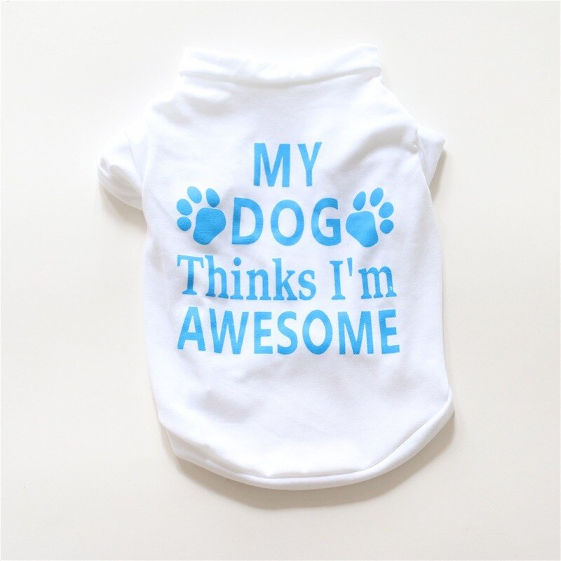 Fodspor hundetøj tobenet t-shirt til hunde blødt kæledyrstøj forår sommer lille yorkshire hvid print ropa para perro