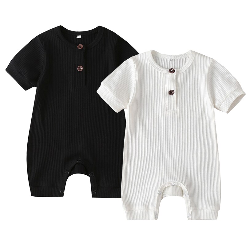 Superzachte katoenen baby rompertjes jongens korte mouwen effen newborn kleding kindersets: Xmy-rss 2001 / 3m