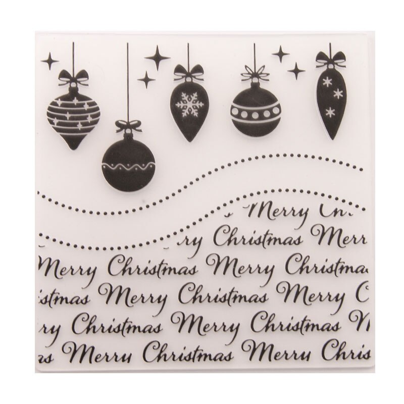 Christmas ornaments Embossing Folder Plastic Merry Christmas Template DIY Handmade Scrapbooking Card Supplies: Default Title