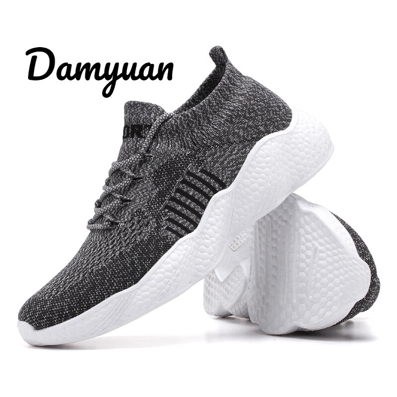 Damyuan løpesko plugg størrelse 46 komfortable pustende sneaker til menn vulkanisere sko uten skinn sportssko til menn: Grå / 10