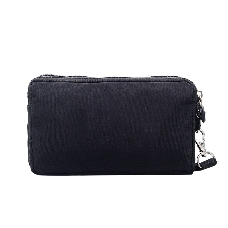 Washed nylon three-layer zipper cosmetic bag small cloth bag