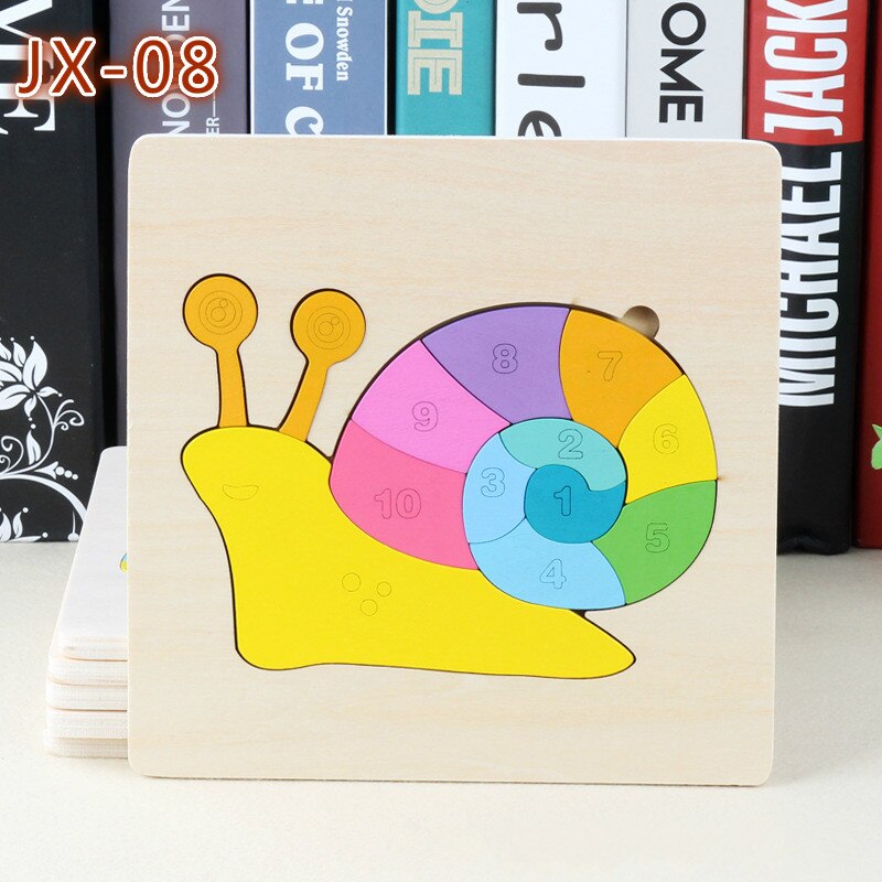 Intelligence Kids Toy Wooden 3D Puzzle Jigsaw Tangram for Children Baby Cartoon Animal/Traffic Puzzles Educational Learning: Deep Blue