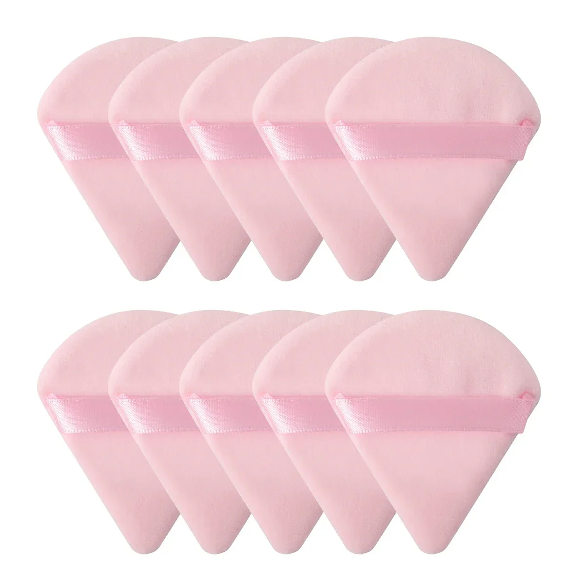 10/20Pcs Triangle Velvet Powder Puff Pizza Flours Mini Face Makeup Sponge Cosmetics Washable Lightweight Makeup Tool: green