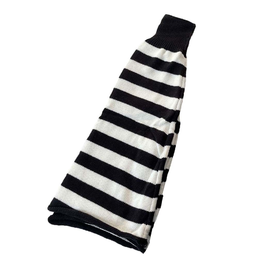 Lolita – jambières longues japonaises gothiques pour femmes, Leggings à rayures, guêtres, chaussettes d&#39;hiver tricotées, manchettes, chauffe-chevilles: A