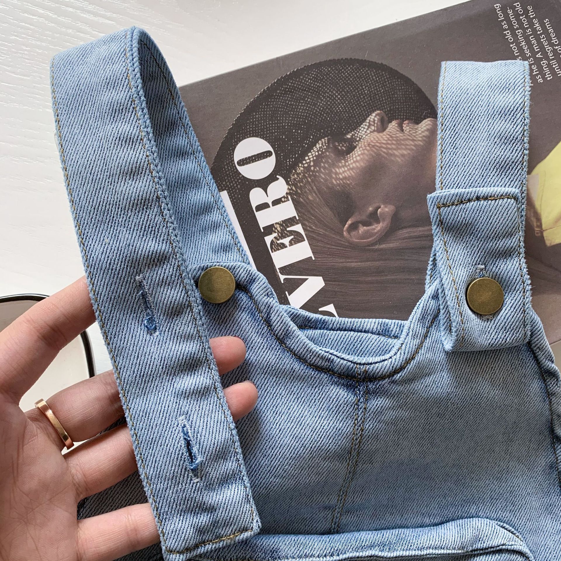 Autumn boys and girls three-dimensional pocket denim overalls 1-6 years children loose casual bib pants
