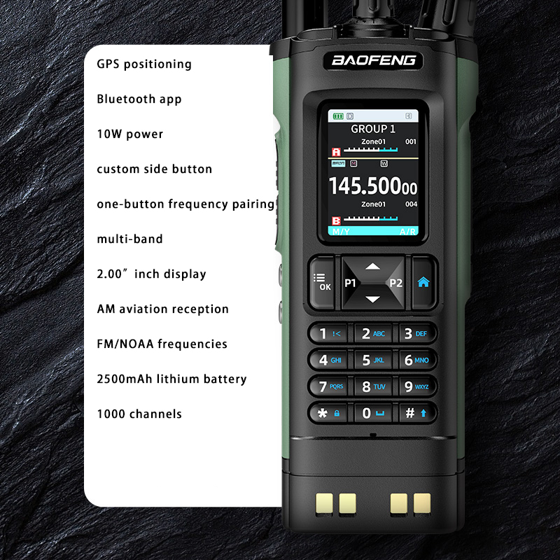 Neues BAOFENG UV-32 Walkie Talkie GPS 10W Bluetooth APP Programmierung Multi Band Wireless Kopierfrequenz Typ-C UV32 Ham 2-Wege-Radio