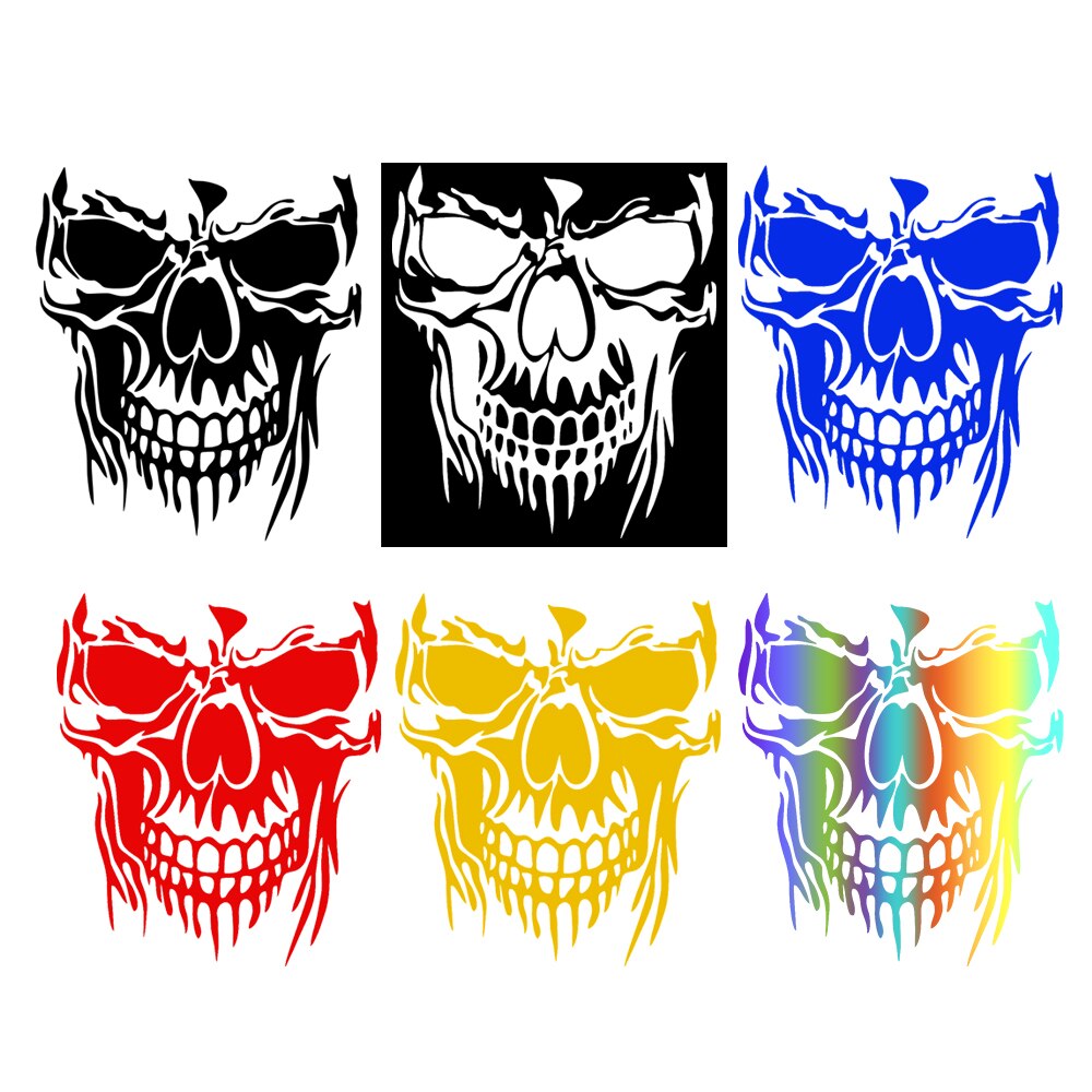 DSYCAR 1Pcs Skull Decal Horrific Skeleton Vinyl Car Hood Window Stickers Vehicle Styling Removable Waterproof Sticker Reflective