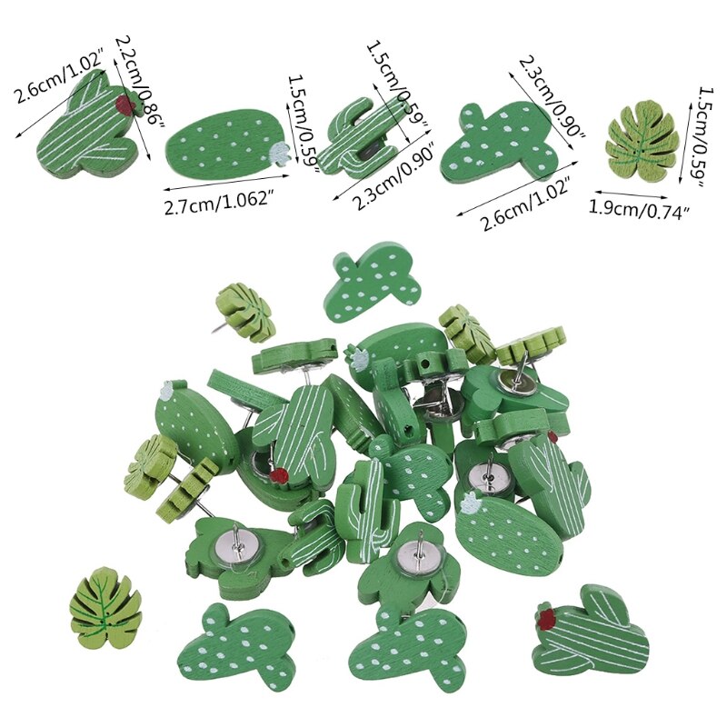 30Pcs Cactus Punaise Punaise Kurk Boord Pins Diy Voor Art Photo Bericht Muur Decoratieve School Kantoorbenodigdheden 40JB