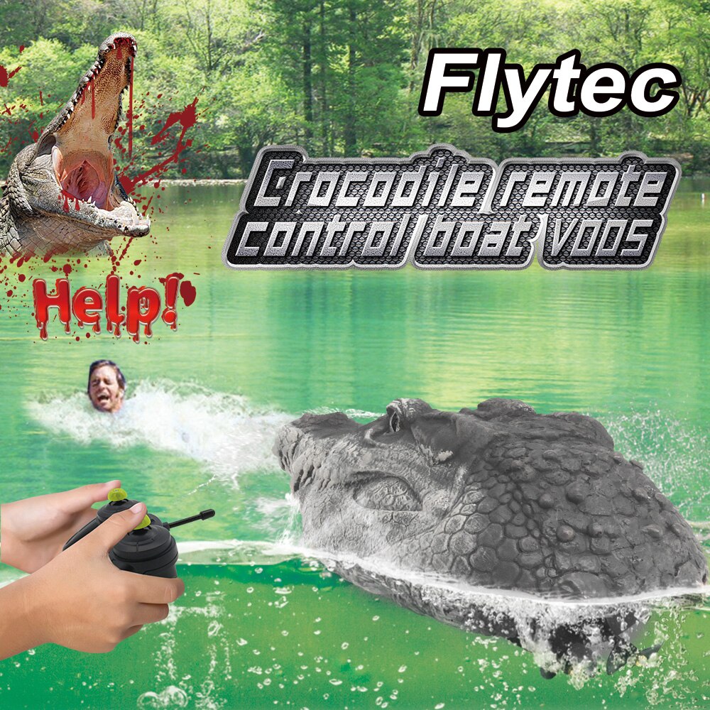 Flytec V005 4CH 2.4G Elektrische Rc Boot Interessante Simulatie Krokodil Hoofd Voertuigen Rtr Model Kinderen Speelgoed Voor kids