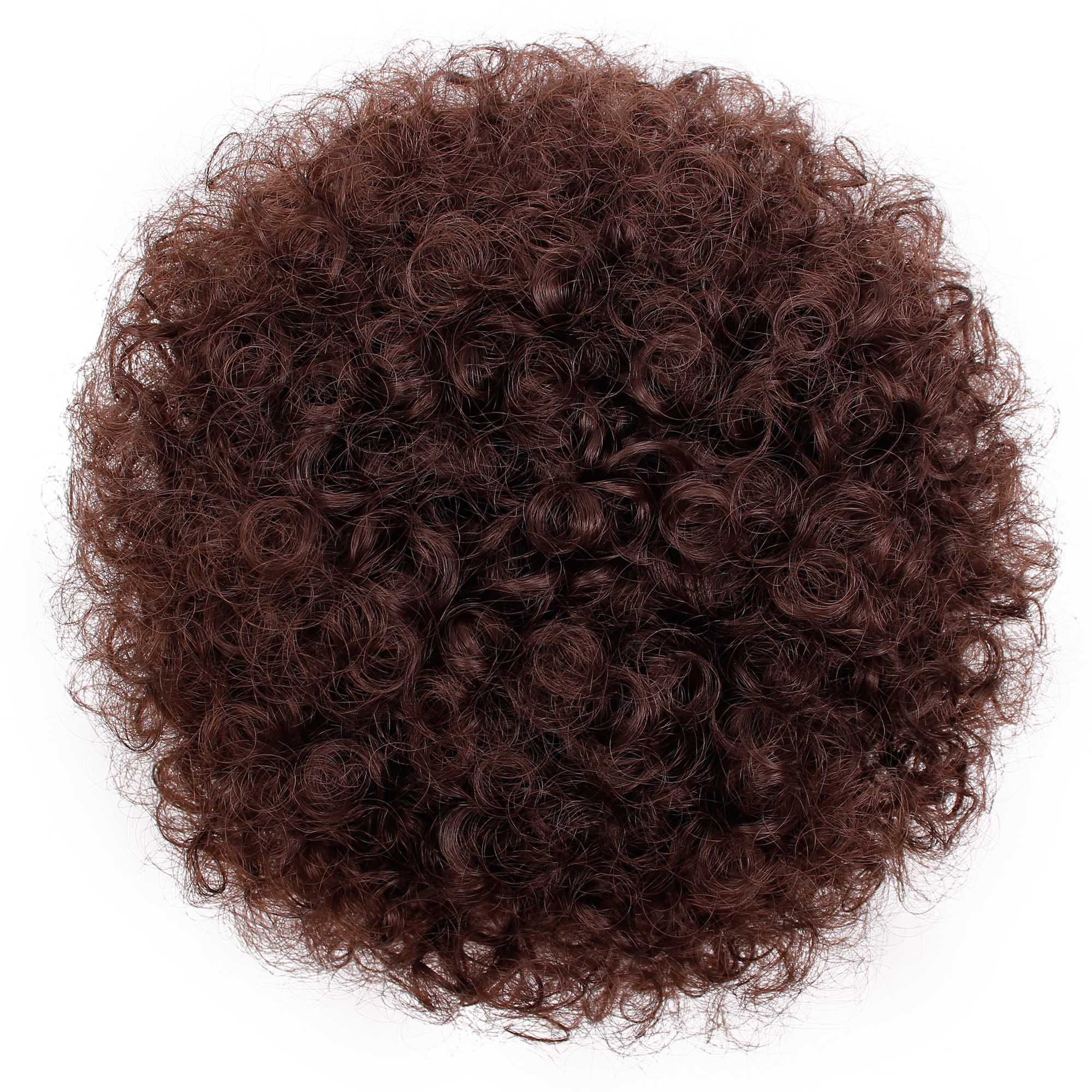 AISIBEAUTY Afro Short Kinky Curly Chignon Hair Extensions Synthetic Puff African American Afro Bun Wrap Drawstring Hairpiece: P015-4