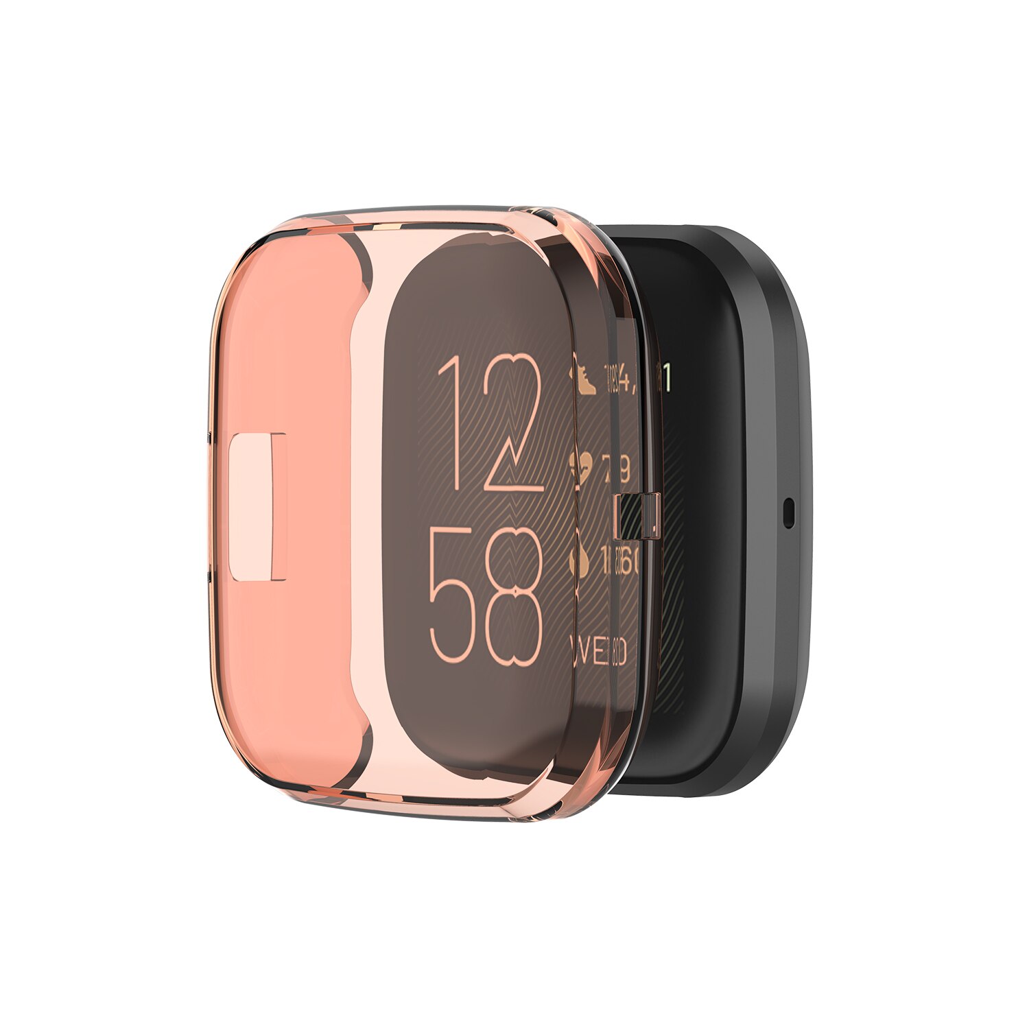 Voor Fitbit Versa 2 Ultra-Dunne Zachte Volledige Dekking Tpu Protector Case Cover Voor Fitbit Versa 2 Band Smart horloge Beschermende Shell: Orange