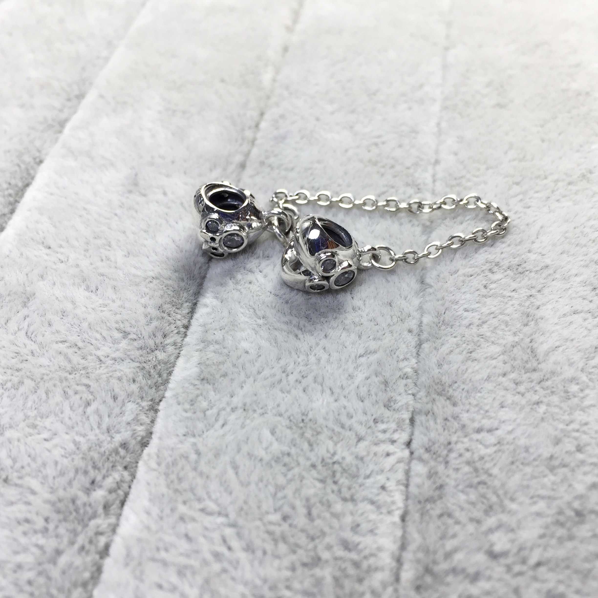 100% 925 Sterling Silver Classic Moon and Stars Ladies Charm Bracelet DIY Accessories Safety Chain: 5006