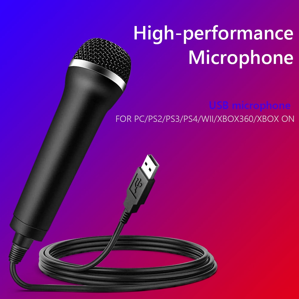 Universal USB Wired Microphone Karaoke Mic for Nintendo Switch Wii PS4 Xbox PC Chatting Gaming Podcast Recording