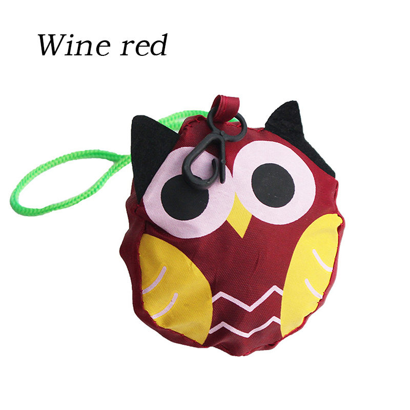 Foldable Animal Owl Shape Folding Shopping Bag Eco Friendly Ladies Reusable Tote Bag Portable Travel Shoulder Bag: 04