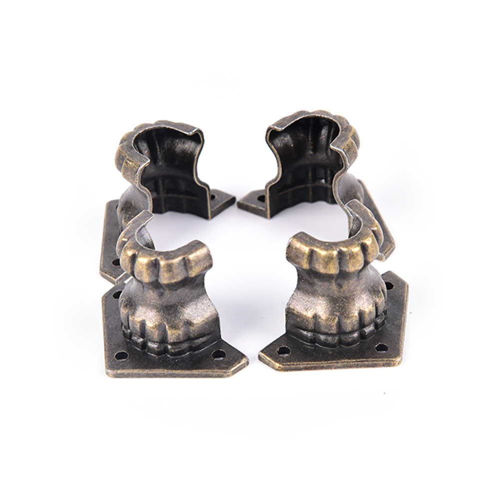 4 PCS Zinc Alloy Corner Protector 35*25MM Retro Antique Bronze Jewelry Chest Wood Box Decorative Feet Leg