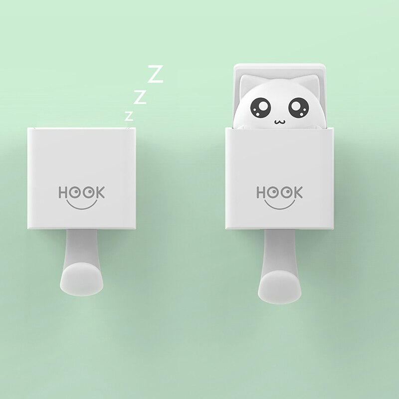 1PCS Cute Cat Gravity Sensor Hook Cute Cat Wall Hook Bathroom Towel Hook Can Be Used For Kitchen Wall Hook