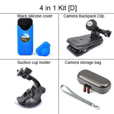Futerał silikonowy pokrowiec ochronny obudowa ochronna pyłoszczelna czapka futerał do przechowywania folia ekranowa uchwyt do Insta360 One X2 X akcesoria: 4 in 1 kit D