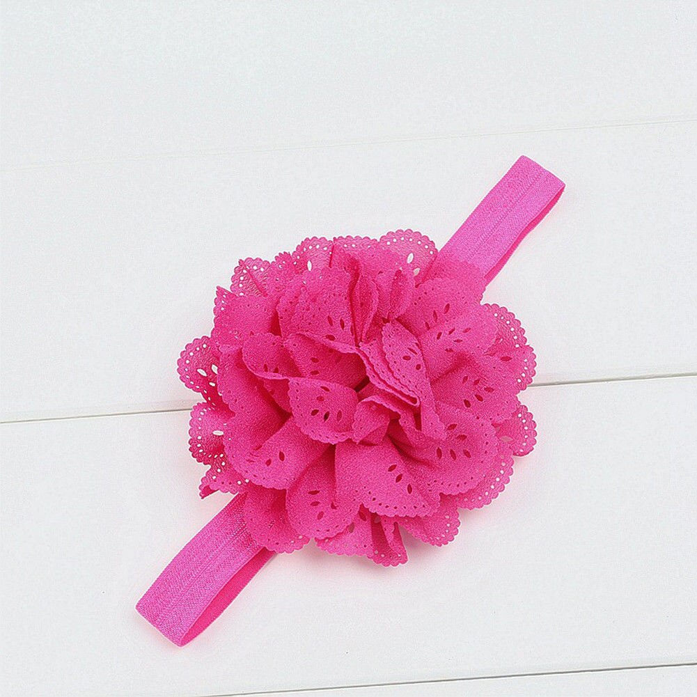 Brand Infant Kid Baby Girl Toddler Lace Flower Hairband Head Wear Headband Accessories Photo Props Party 0-6T: Rose Red