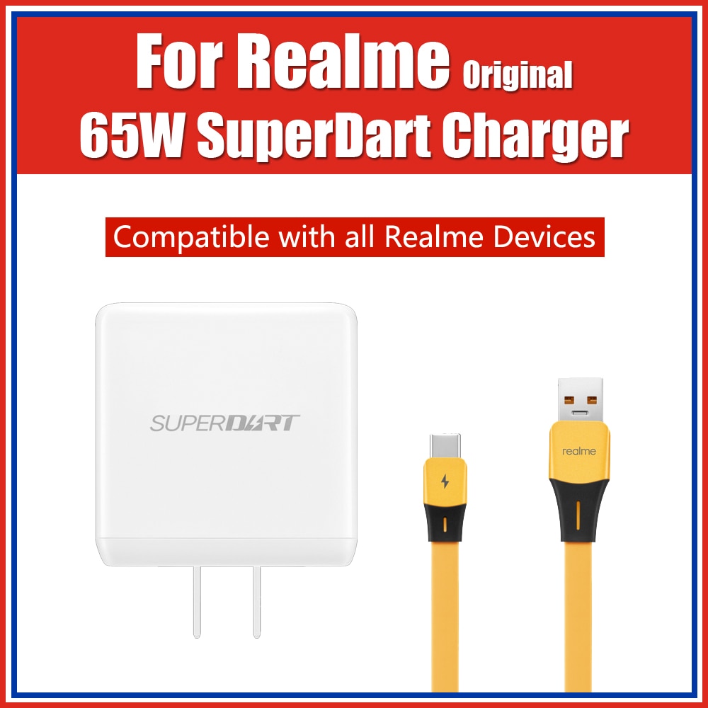Vcu carregador de superdart gan realme, pacote de cabo original para realme x50 pro 6 pro x2 pro 5i 5S 5 pro xt c2 q 3 pro x 3i